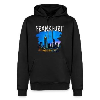 Skyline de Francfort - Sweat à capuche Premium bio Homme - noir - Devant - Nico (187cm)