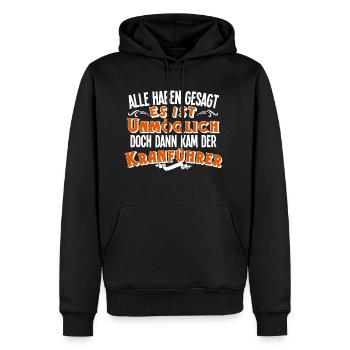 Kranführer - Männer Premium Bio Hoodie - Schwarz - Vorne - Nico (187cm)