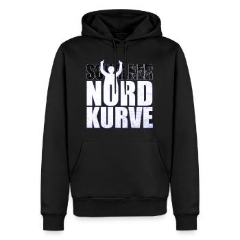 Schalke Nordkurve lettrage idée cadeau - Sweat à capuche Premium bio Homme - noir - Devant - Nico (187cm)