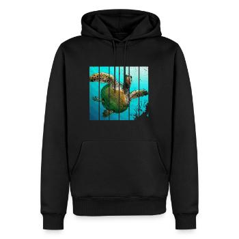 Tortue - Sweat à capuche Premium bio Homme - noir - Devant - Nico (187cm)