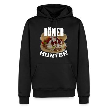 Chasseur de kebab - Sweat à capuche Premium bio Homme - noir - Devant - Nico (187cm)