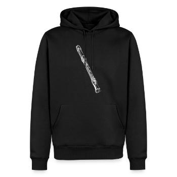 Recorder - Men’s Premium Organic Hoodie - black - Front - Nico (187cm)