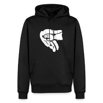 Père et fille - Sweat à capuche Premium bio Homme - noir - Devant - Nico (187cm)