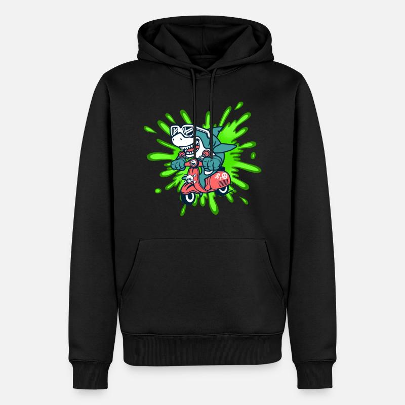 Hai lustig Mofa Moped Roller Comic - Männer Premium Bio Hoodie - Schwarz