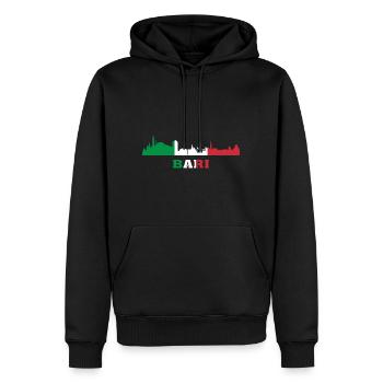 Bari City Skyline Italien Wahrzeichen, Bari Italia - Männer Premium Bio Hoodie - Schwarz - Vorne - Nico (187cm)