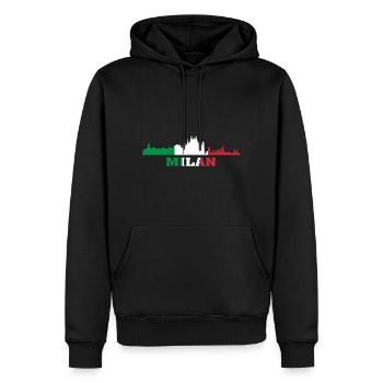 Mailänder Stadt Skyline Italien Wahrzeichen, Mailand Italien - Männer Premium Bio Hoodie - Schwarz - Vorne - Nico (187cm)