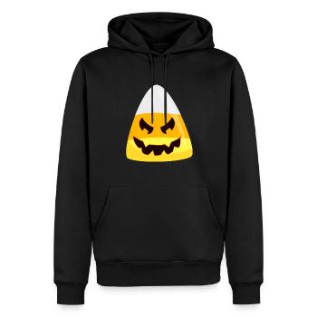 Halloween Candy Corn Pumpkin Emoticon Face - Herre Premium økologisk hoodie - sort - Foran - Nico (187cm)