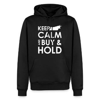 Aktien ETF Börse Rendite Trader Geld Freiheit Inv - Männer Premium Bio Hoodie - Schwarz - Vorne - Nico (187cm)