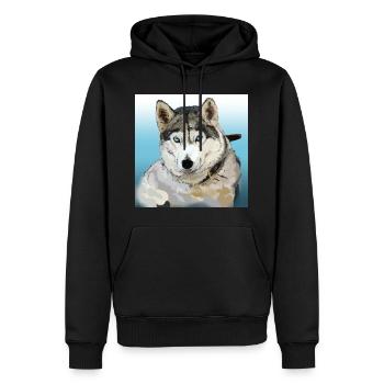 Husky - Sweat à capuche Premium bio Homme - noir - Devant - Nico (187cm)
