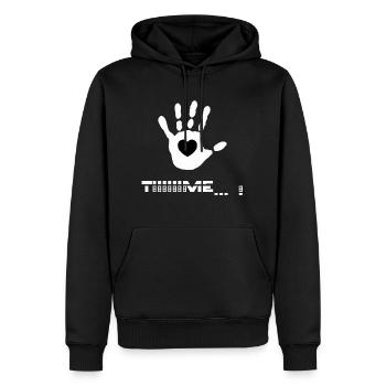Tiiiiime FPH - Männer Premium Bio Hoodie - Schwarz - Vorne - Nico (187cm)