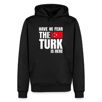 Türke Türkin Have No Fear The Turk Is Here - Männer Premium Bio Hoodie - Schwarz - Vorne - Nico (187cm)