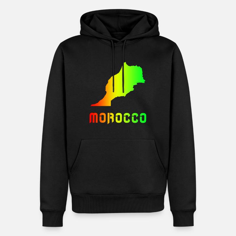 Maroc Arc-en-ciel Plan design / cadeau - Sweat à capuche Premium bio Homme - noir