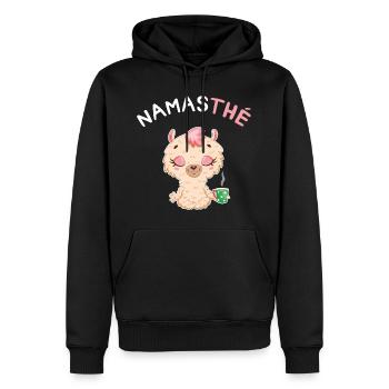 Namasthé Gift Humor Yoga Namasté Zen Tea - Men’s Premium Organic Hoodie - black - Front - Nico (187cm)