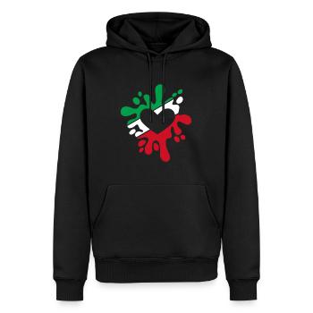 Iran symbole drapeau tache de couleurs cadeau - Sweat à capuche Premium bio Homme - noir - Devant - Nico (187cm)