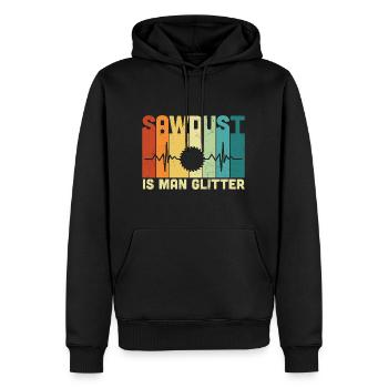 Carpenter Sawdust Is Man Glitter - Men’s Premium Organic Hoodie - black - Front - Nico (187cm)