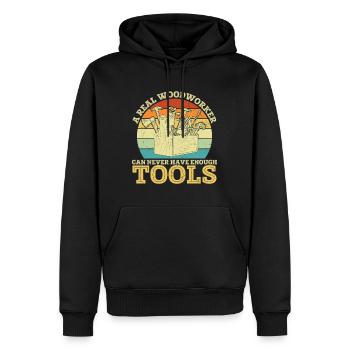 A Real Woodworker Woodworking Tools - Men’s Premium Organic Hoodie - black - Front - Nico (187cm)