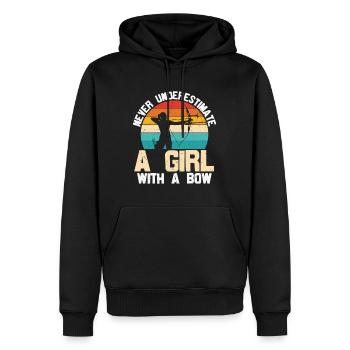 Conception de tir à l’arc amusante pour les filles bowhunter - Sweat à capuche Premium bio Homme - noir - Devant - Nico (187cm)