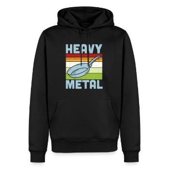 Citation de cuisson Heavy Metal Fer Poêle à frire Cook - Sweat à capuche Premium bio Homme - noir - Devant - Nico (187cm)