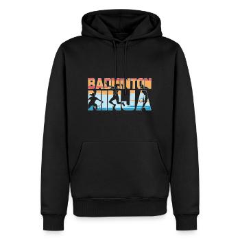 Badminton Ninja Badminton Spieler - Männer Premium Bio Hoodie - Schwarz - Vorne - Nico (187cm)