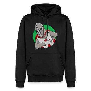 Croisé amical - Sweat à capuche Premium bio Homme - noir - Devant - Nico (187cm)