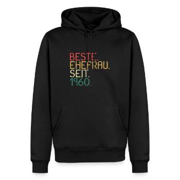 Beste Ehefrau Seit 1960 - Jahrestag Geschenk - Männer Premium Bio Hoodie - Schwarz - Vorne - Nico (187cm)