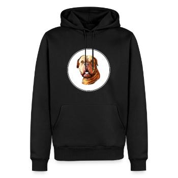 Dogue De Bordeaux Aquarelle pour chien Illustration - Sweat à capuche Premium bio Homme - noir - Devant - Nico (187cm)