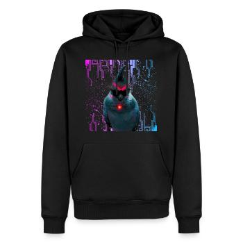 Cyber Cockatiel Neon Bloom - Sweat à capuche Premium bio Homme - noir - Devant - Nico (187cm)