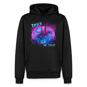 Neon Kürbis Trick Or Treat - Männer Premium Bio Hoodie - Schwarz - Vorne - Nico (187cm)