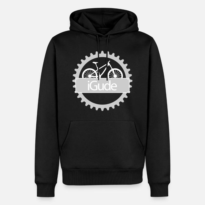 iGude Zahnrad MTB hell - Männer Premium Bio Hoodie - Schwarz