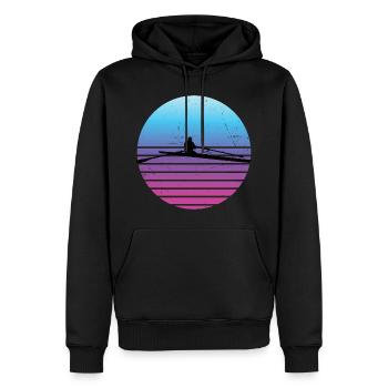Aviron Femmes Rameurs Hommes - Sweat à capuche Premium bio Homme - noir - Devant - Nico (187cm)