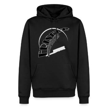 Hairdresser Razor Salon - Men’s Premium Organic Hoodie - black - Front - Nico (187cm)