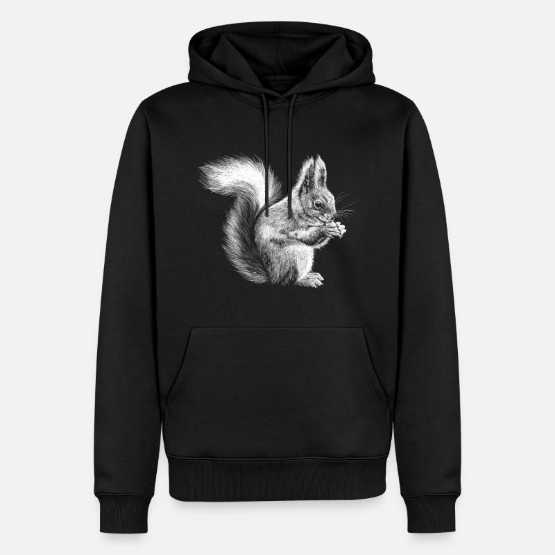 Eichhörnchen - Männer Premium Bio Hoodie - Schwarz