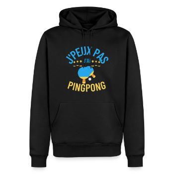 J'peux pas j'ai ping-pong - Sweat à capuche Premium bio Homme - noir - Devant - Nico (187cm)