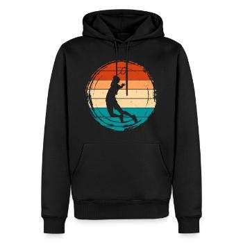 Badminton - Sweat à capuche Premium bio Homme - noir - Devant - Nico (187cm)