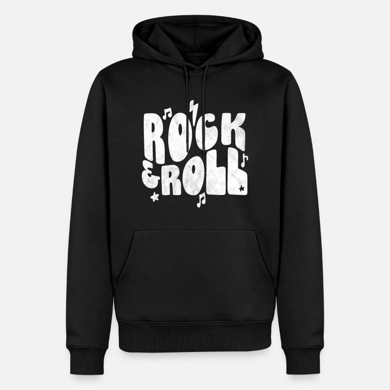 Rock 'n' Roll - Männer Premium Bio Hoodie - Schwarz