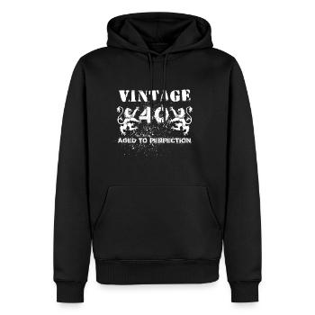 40e anniversaire - Sweat à capuche Premium bio Homme - noir - Devant - Nico (187cm)
