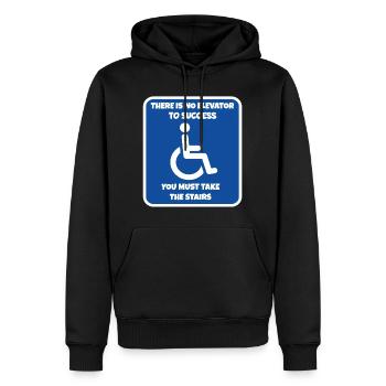 Il n’y a pas d’ascenseur vers le succès. L’humour en fauteuil roulant # - Sweat à capuche Premium bio Homme - noir - Devant - Nico (187cm)