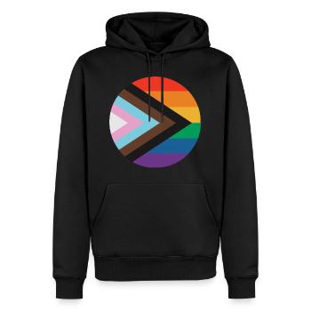 New Pride Flag - Men’s Premium Organic Hoodie - black - Front - Nico (187cm)