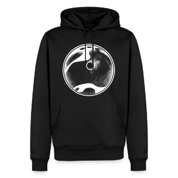 Boule de bowling - Sweat à capuche Premium bio Homme - noir - Devant - Nico (187cm)