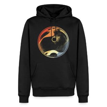 Vintage Bowlingkugel - Männer Premium Bio Hoodie - Schwarz - Vorne - Nico (187cm)