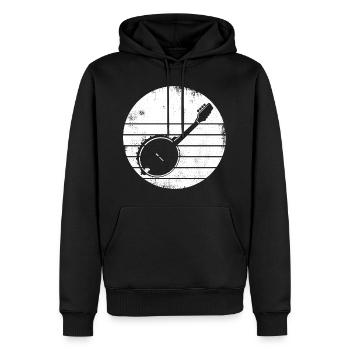 Dessin Banjo - Sweat à capuche Premium bio Homme - noir - Devant - Nico (187cm)