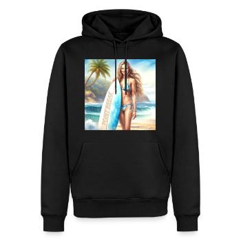 Fille Action Surf 2 - Sweat à capuche Premium bio Homme - noir - Devant - Nico (187cm)