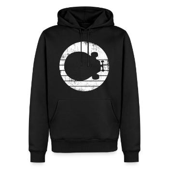 Skateboard Zeichnung - Männer Premium Bio Hoodie - Schwarz - Vorne - Nico (187cm)