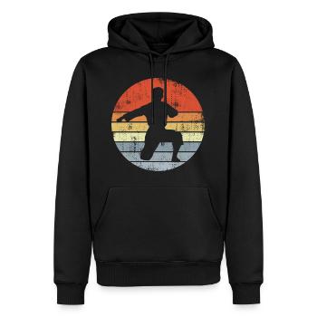 Retro Karateka - Männer Premium Bio Hoodie - Schwarz - Vorne - Nico (187cm)