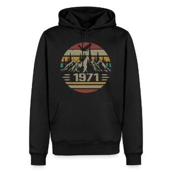 Jahrgang 1971 Original Retro 1971 Geburtstagsgeschenk - Männer Premium Bio Hoodie - Schwarz - Vorne - Nico (187cm)