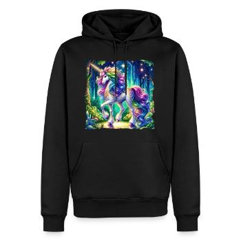 Fantaisie Licorne Chevaux Fans Licorne Amoureux - Sweat à capuche Premium bio Homme - noir - Devant - Nico (187cm)