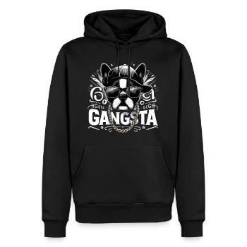Boston Terrier Gangsta Gangster chien cadeau - Sweat à capuche Premium bio Homme - noir - Devant - Nico (187cm)