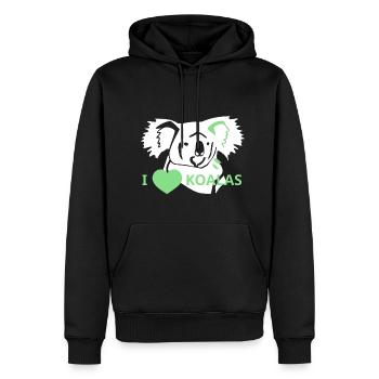 LoveKoalas - Sweat à capuche Premium bio Homme - noir - Devant - Nico (187cm)