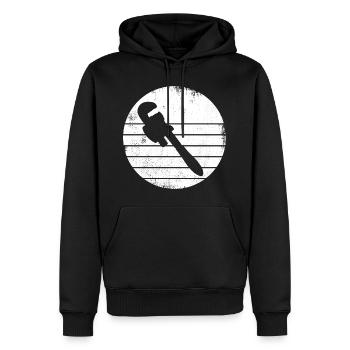 Dessin de clé à tube - Sweat à capuche Premium bio Homme - noir - Devant - Nico (187cm)