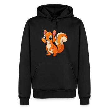 Eichhörnchen Niedliche Maskottchen Zeichentrickfigur Kawaii - Männer Premium Bio Hoodie - Schwarz - Vorne - Nico (187cm)